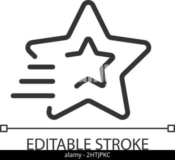 Shooting star pixel perfect linear icon Stock Vector