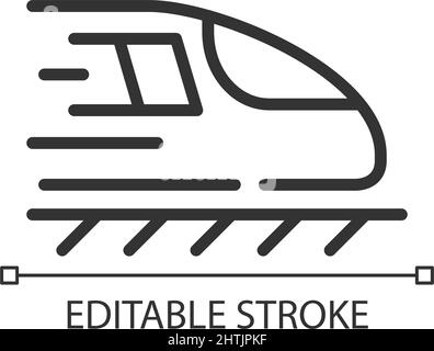 Train pixel perfect linear icon Stock Vector