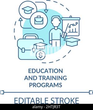 Education and training programs turquoise concept icon Stock Vector