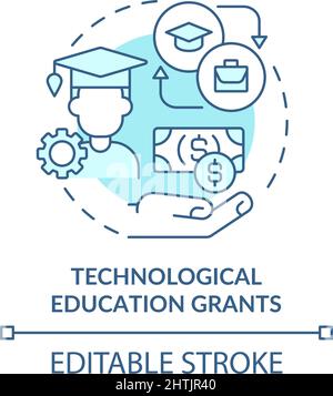 Technological education grants turquoise concept icon Stock Vector
