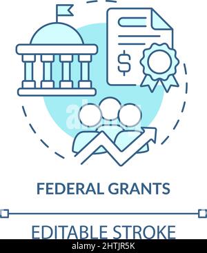 Federal grants turquoise concept icon Stock Vector