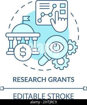 Research grants turquoise concept icon Stock Vector