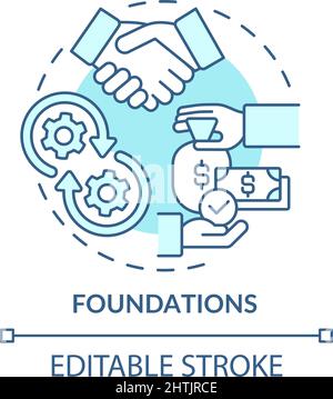 Foundations turquoise concept icon Stock Vector