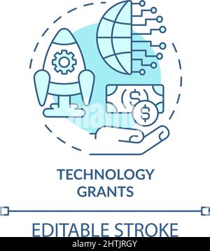 Technology grants turquoise concept icon Stock Vector