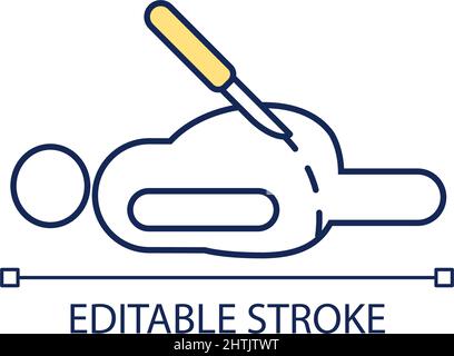 Surgical weight loss RGB color icon Stock Vector