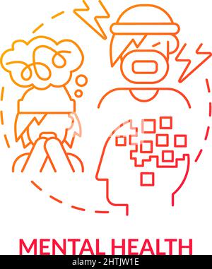 Mental health red gradient concept icon Stock Vector
