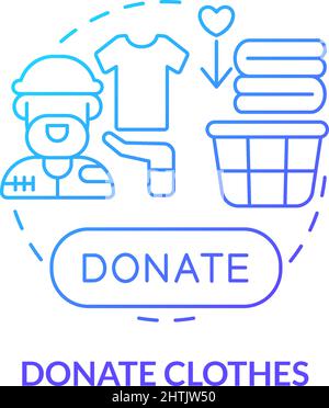 Donate clothes blue gradient concept icon Stock Vector