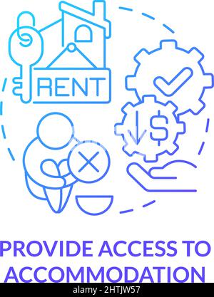 Provide access to accommodation blue gradient concept icon Stock Vector