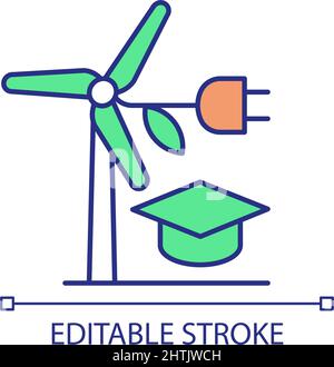 Environmental workforce development RGB color icon Stock Vector