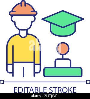 Technological education for workforces RGB color icon Stock Vector