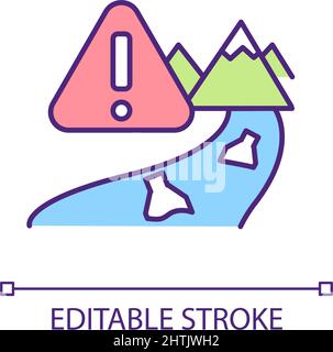 Preventing water pollution RGB color icon Stock Vector