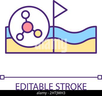 Marine water quality RGB color icon Stock Vector