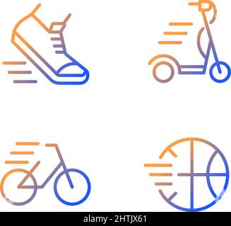 Sport activity gradient linear vector icons set Stock Vector