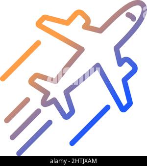 Plane gradient linear vector icon Stock Vector