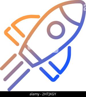 Rocket gradient linear vector icon Stock Vector