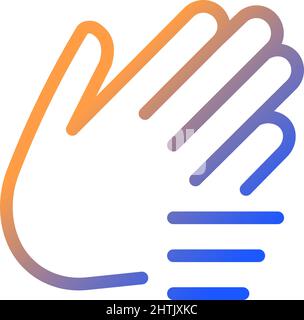 Waving hand gradient linear vector icon Stock Vector