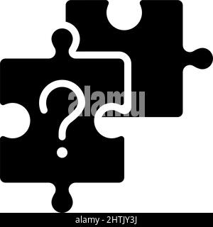 Unsolved puzzle black glyph icon Stock Vector