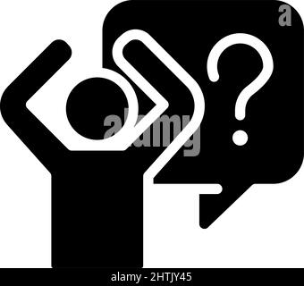Fear black glyph icon Stock Vector