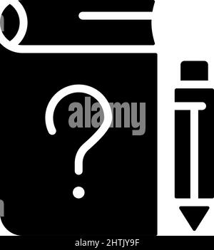 School question black glyph icon Stock Vector