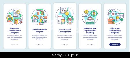 Helping programs for small business onboarding mobile app screen Stock Vector