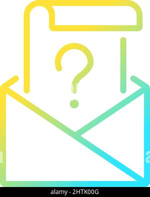 Mail question gradient linear vector icon Stock Vector