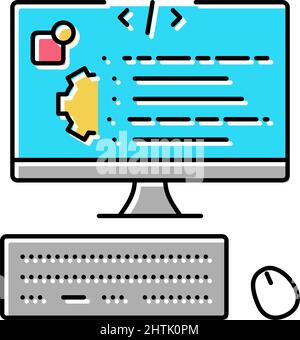 user-written software line icon vector illustration Stock Vector Image ...