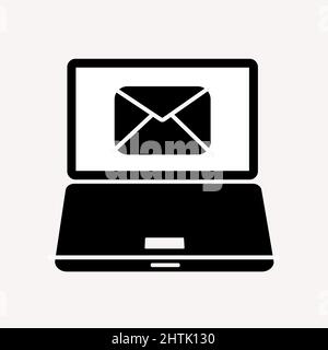 Check mail icon. Computer monitor, screen, display icon. Email, mail, envelope sign. Stock Vector