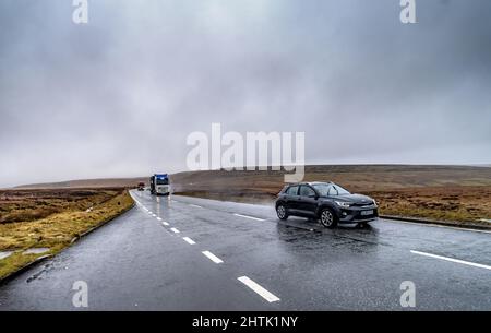 Woodhead pass connecting Greater Manchester with South Yorkshire