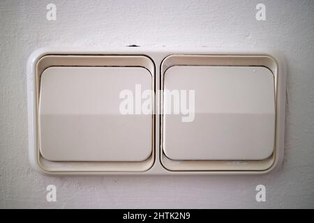 european continental double light switches Lanzarote, canary islands, spain Stock Photo