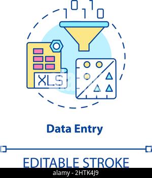 data entry line icon, outline symbol, vector illustration, concept sign ...