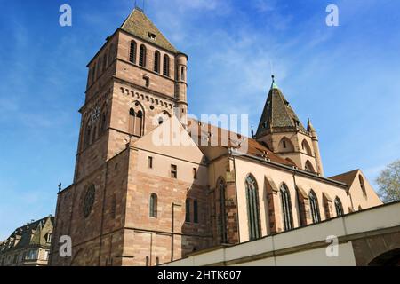 Saint Thomas Church in Strasbourg, located in the historic center of the city. Stock Photo