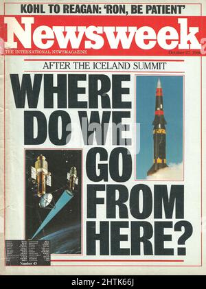 Newsweek cover October 27 1986, After the Iceland Summit Stock Photo