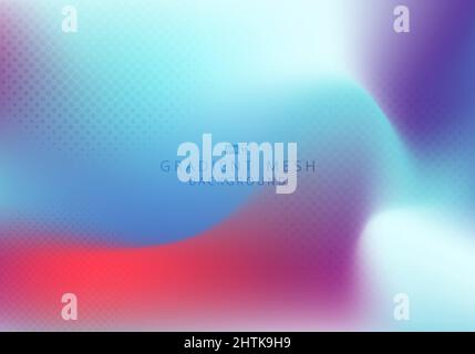 Abstract gradient mesh design with halftone decorative template. Overlapping for design copy space of text background. Illustration vector Stock Vector