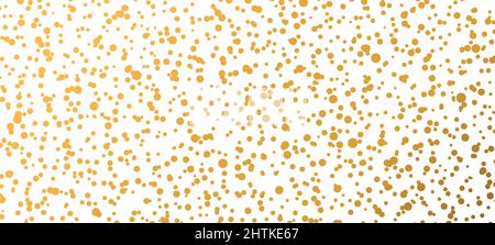 Abstract fashion polka dots background. White dotted pattern with golden gradient circles. Template design for invitation, poster, card, flyer, banner Stock Vector