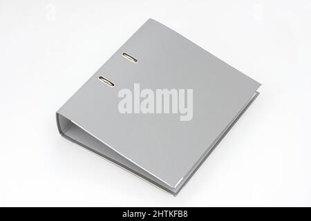 Gray Binder File Folder on the white background. Stock Photo