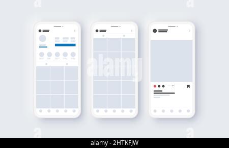 Social Media Carousel Simple Template Account Page Stock Vector