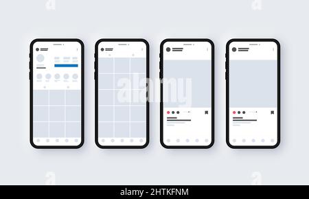 Social Media Carousel Simple Template Account Page Stock Vector