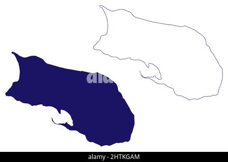 Coche island (Bolivarian Republic of Venezuela, Cenrtal America, Caribbean islands) map vector illustration, scribble sketch Isla de Coche map Stock Vector