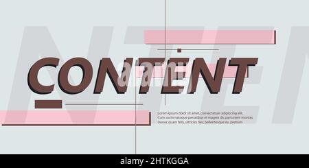 Creative design of the inscription Content. Vector graphics and typography Stock Vector