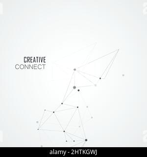 Vector geometric and connection triangles shapes Stock Vector