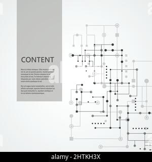 Network and connect lines and dots. Technology square communication background Stock Vector