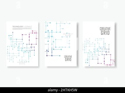 Circuit line background, connected dots and lines. Vector abstract design Stock Vector