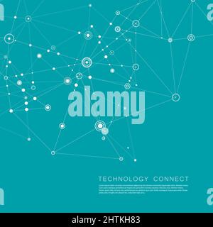 Connection science background. Modern polygonal technology with lines and dots Stock Vector