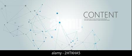 Vector horisontal template with modern design. Abstract geometric pattern, connections dots and lines background Stock Vector