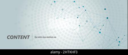 Vector horisontal template with modern design. Abstract geometric pattern, connections dots and lines background Stock Vector