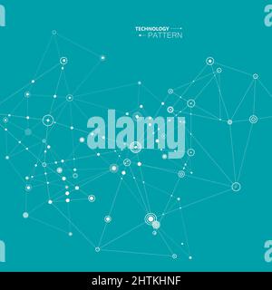 Connection science background. Modern polygonal technology with lines and dots Stock Vector