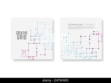 Circuit line background, connected dots and lines. Vector abstract design Stock Vector