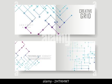 Circuit line background, connected dots and lines. Vector abstract design Stock Vector