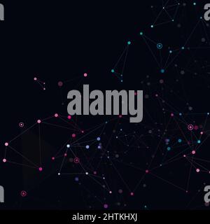 Creative polygonal dark background with connecting dots and lines Stock Vector