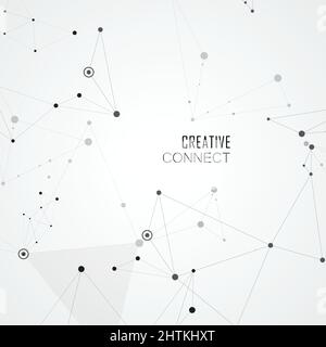 Points connected by straight lines into simple creative forms Stock Vector